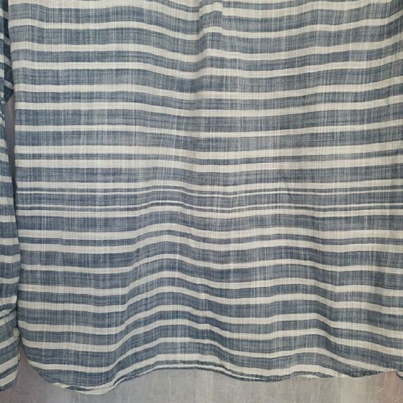 J Crew Womens Shirt Size 10 Button Up Blouse Top Striped Long Sleeve Blue Cotton - Picture 9 of 11